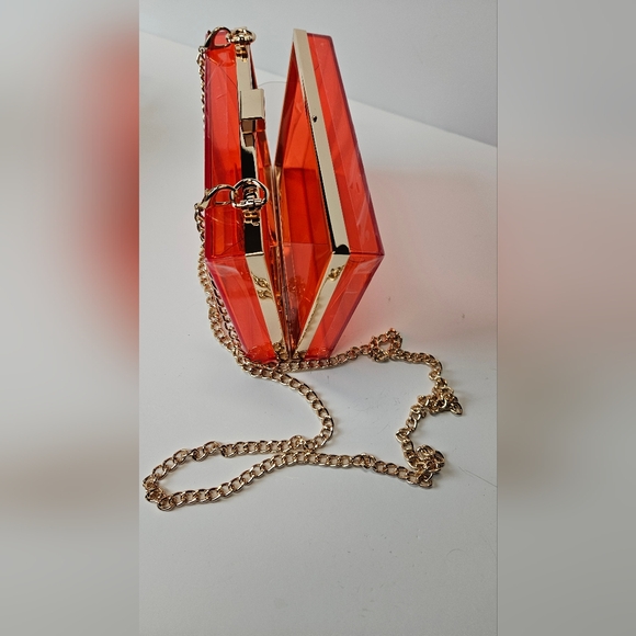 Red Acrylic Clear Clutch - Picture 8 of 12